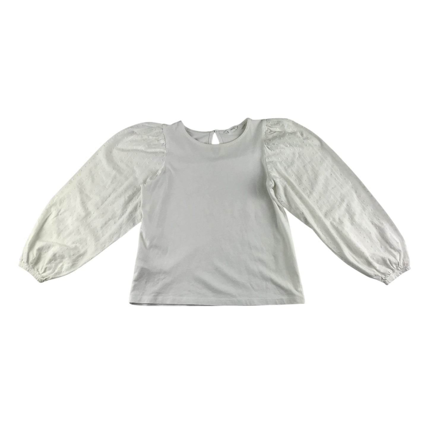 Mango t-shirt 9-10 years white long puff sleeve cotton