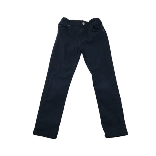 H&M Trousers Age 5 Navy Blue Stretchy Denim Style Adjustable Waist