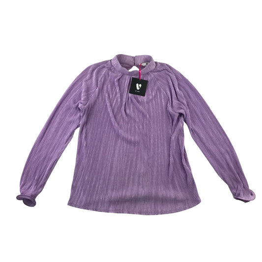 Very blouse women size UK 14 lilac long sleeve mock neck top