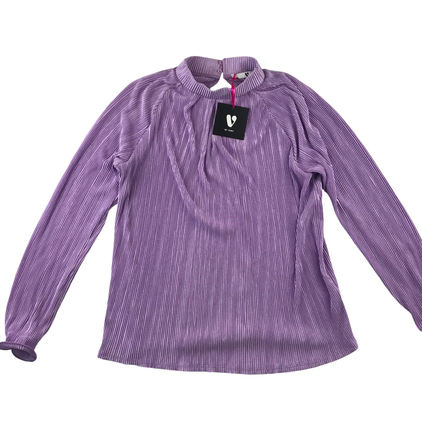 Very blouse women size UK 14 lilac long sleeve mock neck top