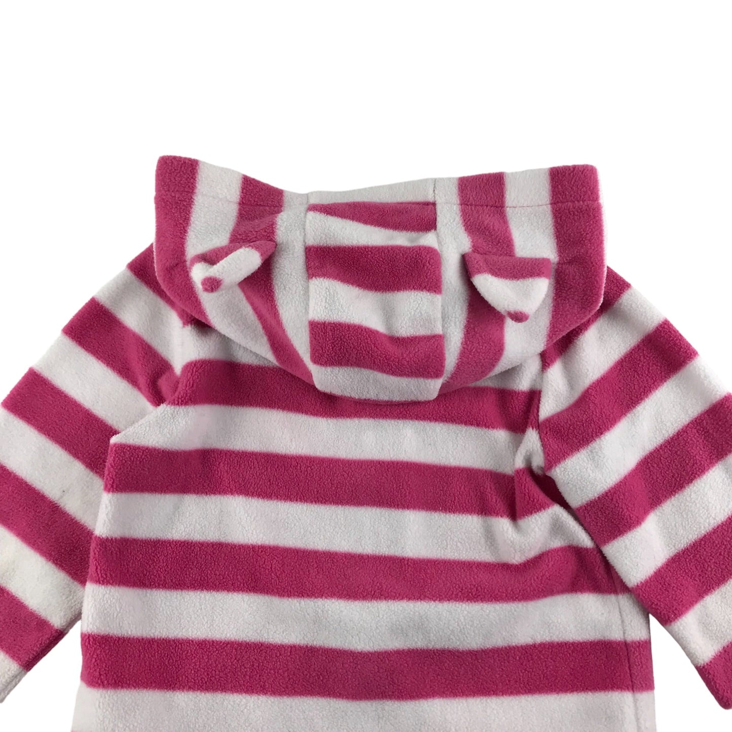 Tu size 4 pink and white striped cat ears hooded fleece