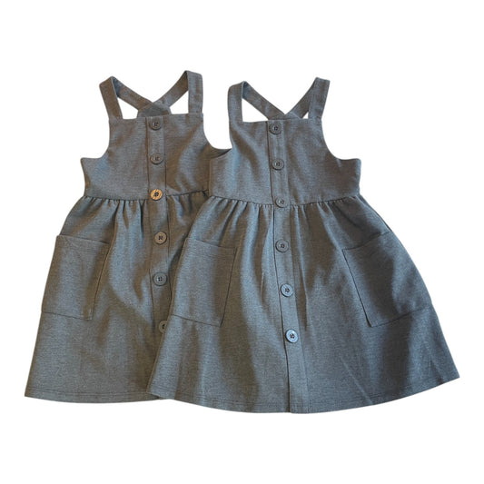 George school pinafore bundle 3-4 years grey jersey stretchy dungaree style