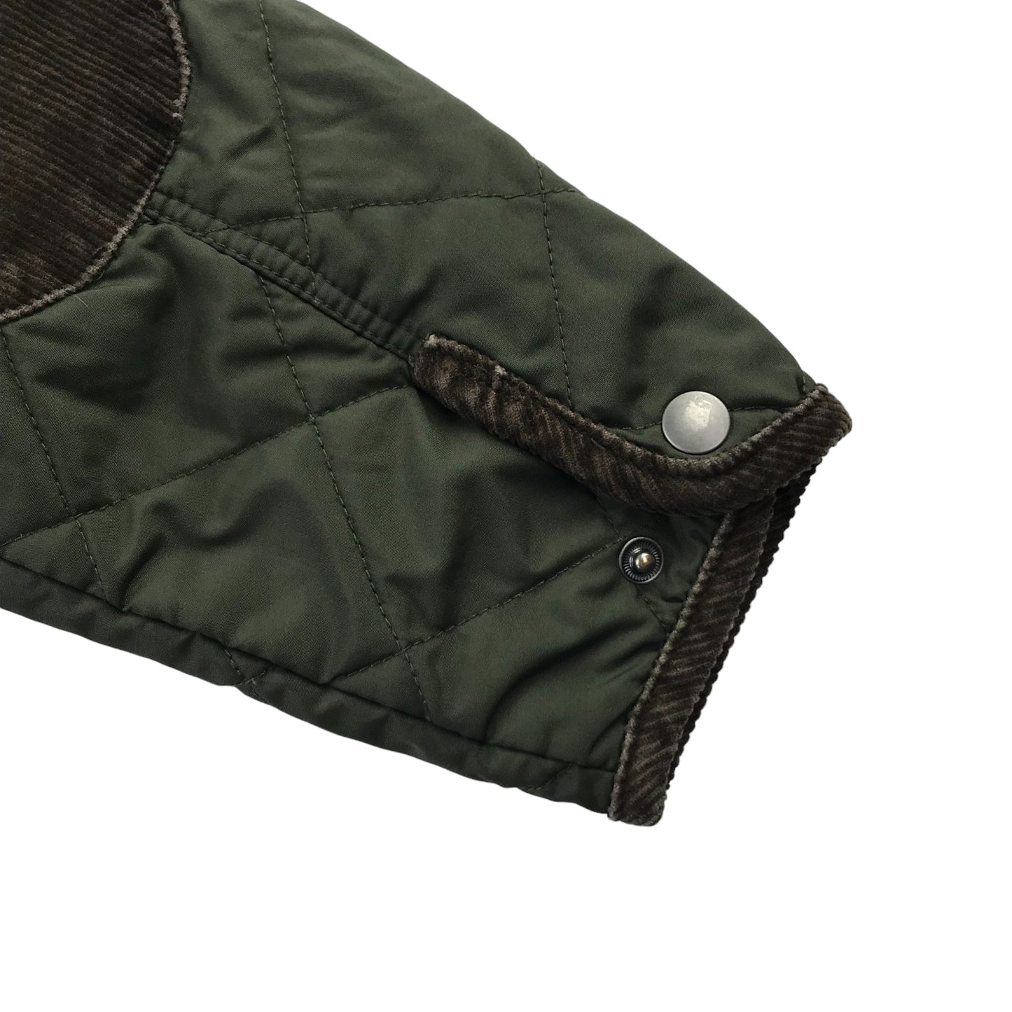 Gap light jacket 6-7 years khaki quilted with corduroy collar and elbows