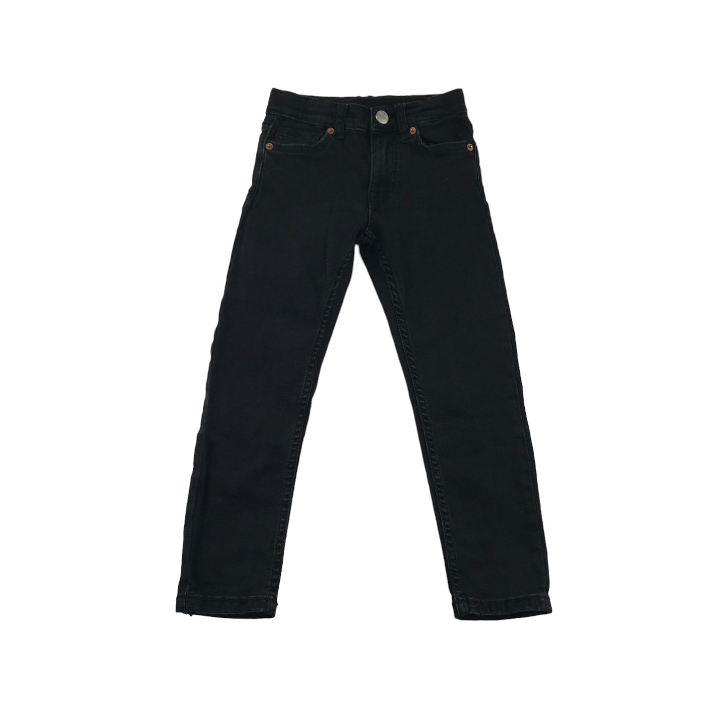 Zara Trousers Age 5-6 Black Denim Style Adjustable Waist