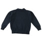 Second-hand Broomhill Primary girls navy jersey school cardigan, flat lay view with embroidered school badge.