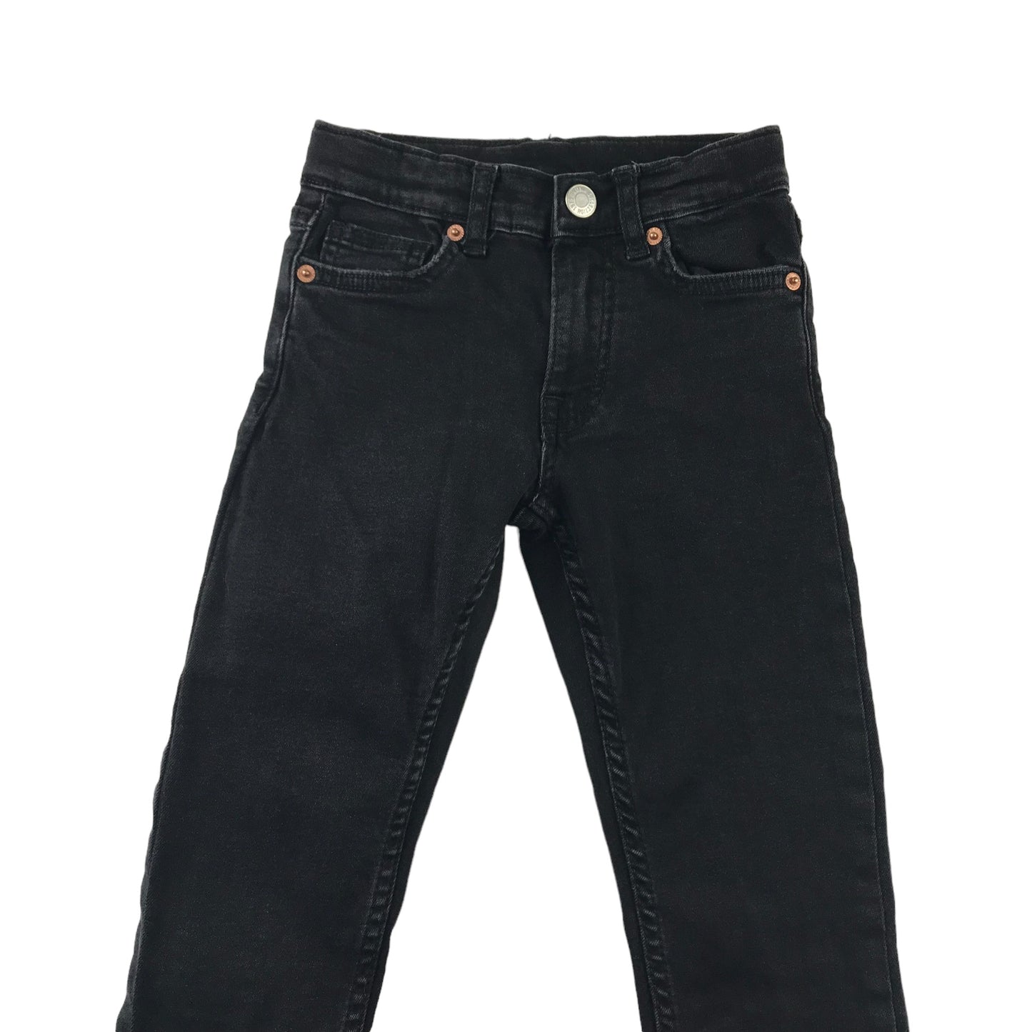 Zara Trousers Age 5-6 Black Denim Style Adjustable Waist