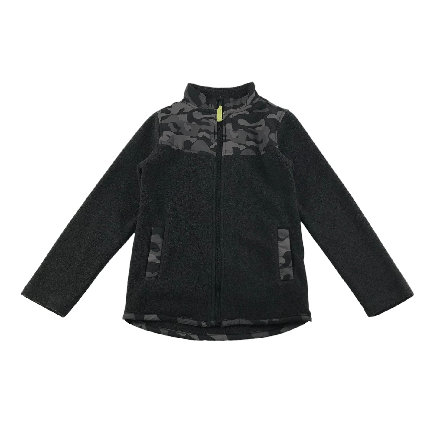 M&Co Fleece Age 7 Dark Grey Panelled Camo Pattern