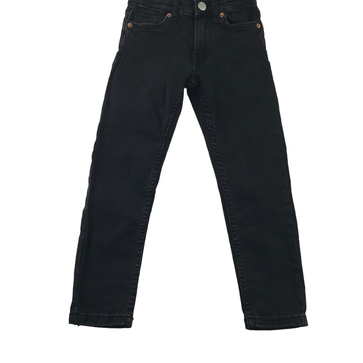 Zara Trousers Age 5-6 Black Denim Style Adjustable Waist