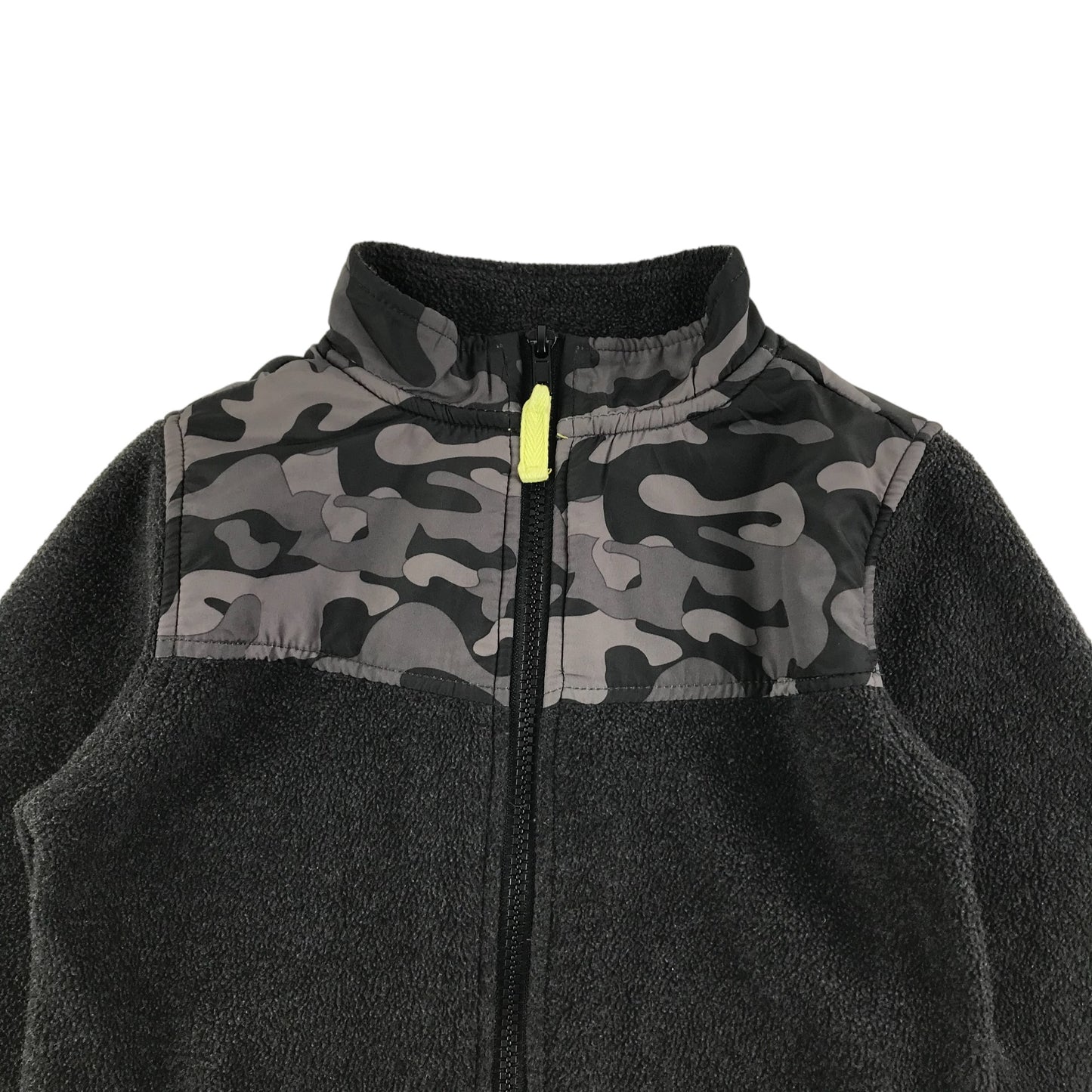 M&Co Fleece Age 7 Dark Grey Panelled Camo Pattern