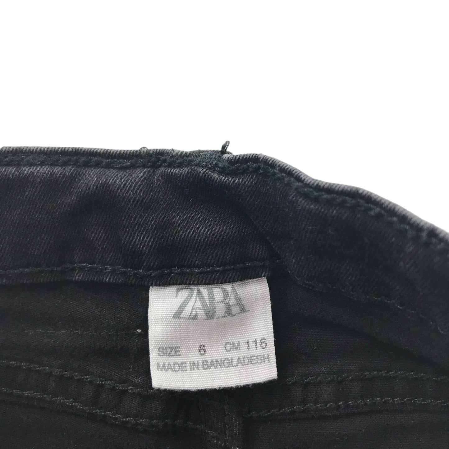 Zara Trousers Age 5-6 Black Denim Style Adjustable Waist