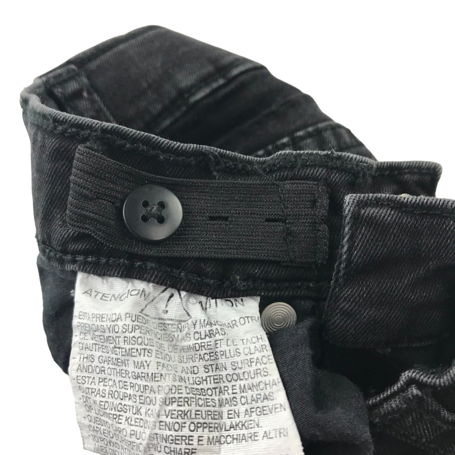 Zara Trousers Age 5-6 Black Denim Style Adjustable Waist