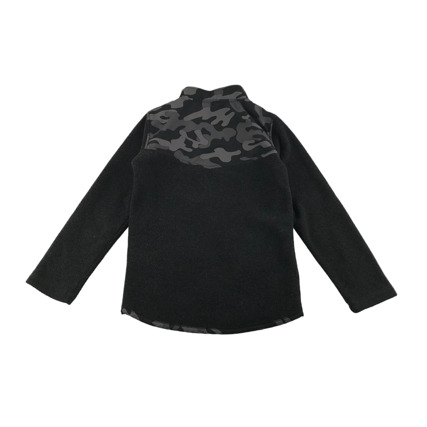 M&Co Fleece Age 7 Dark Grey Panelled Camo Pattern