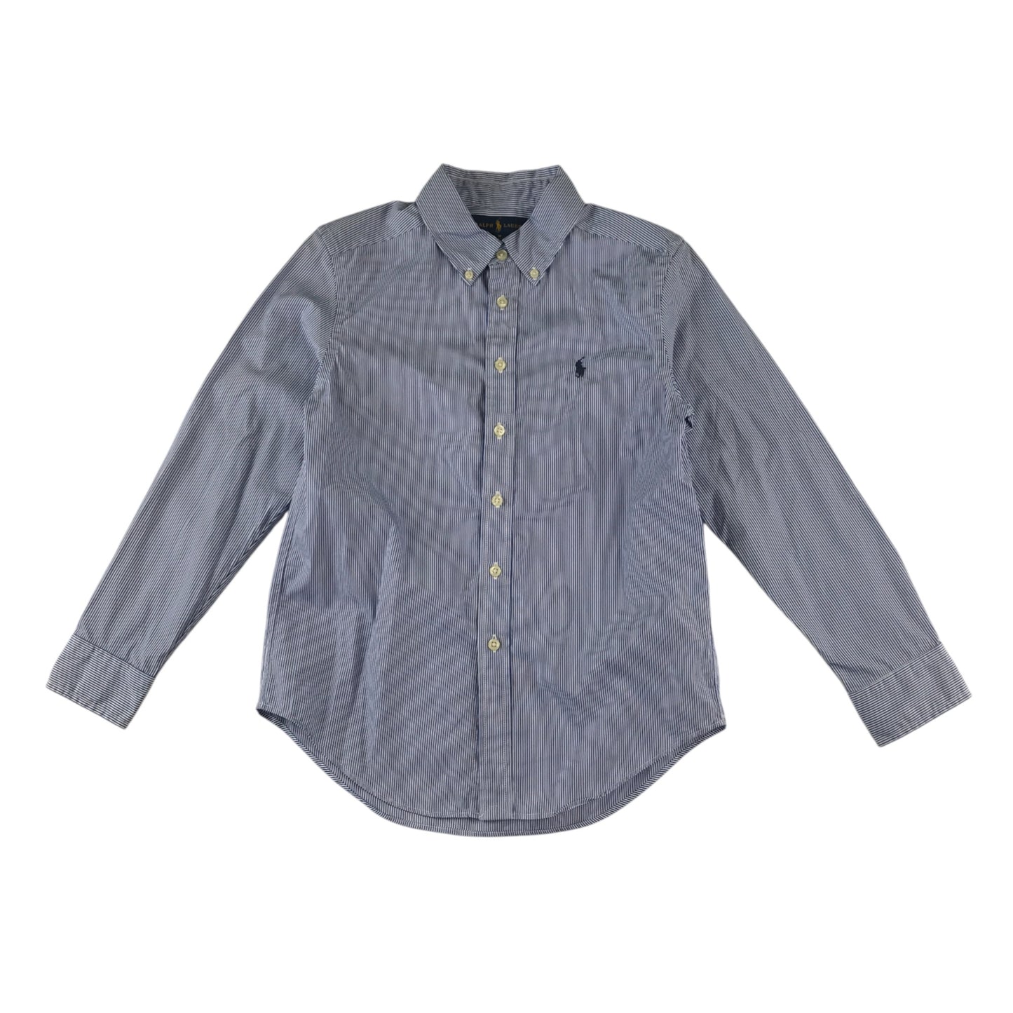 Ralph Lauren shirt 10-12 years blue and white stripy button cotton