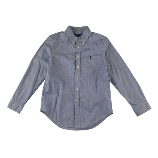 Ralph Lauren shirt 10-12 years blue and white stripy button cotton