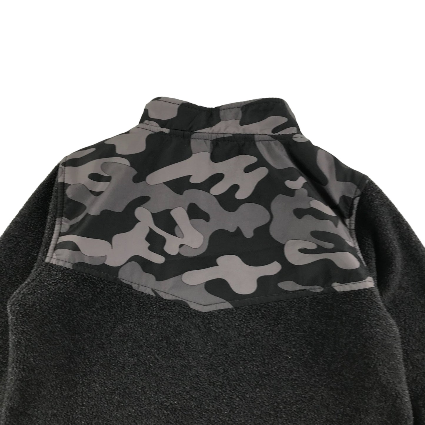 M&Co Fleece Age 7 Dark Grey Panelled Camo Pattern