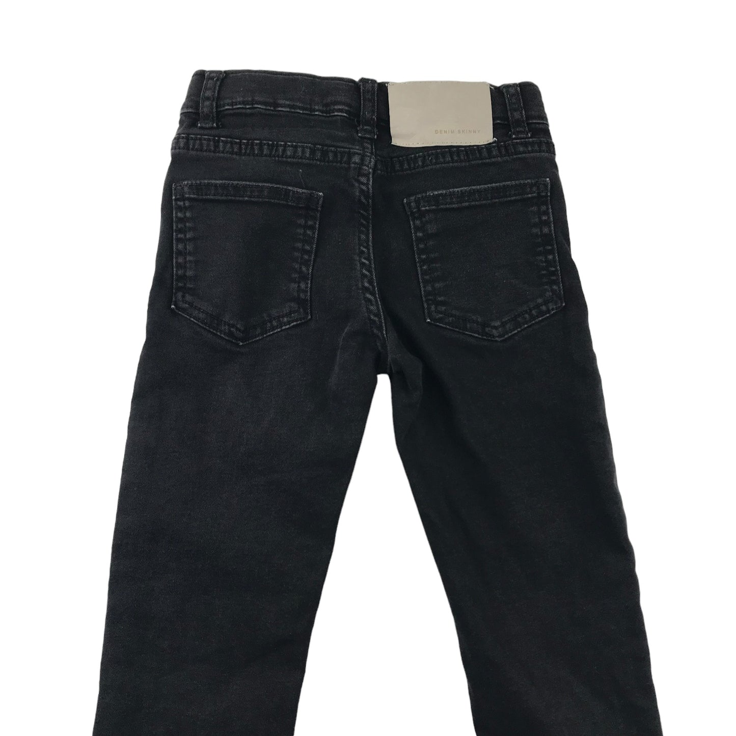 Zara Trousers Age 5-6 Black Denim Style Adjustable Waist