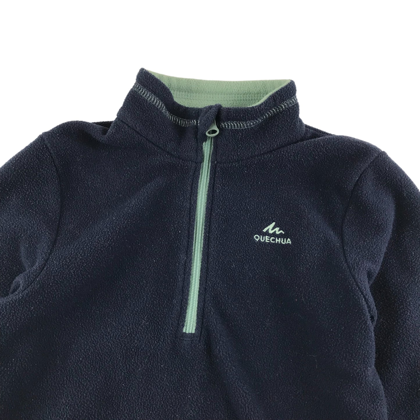 Decathlon Fleece Age 5-6 Navy Blue Plain Half Zipper