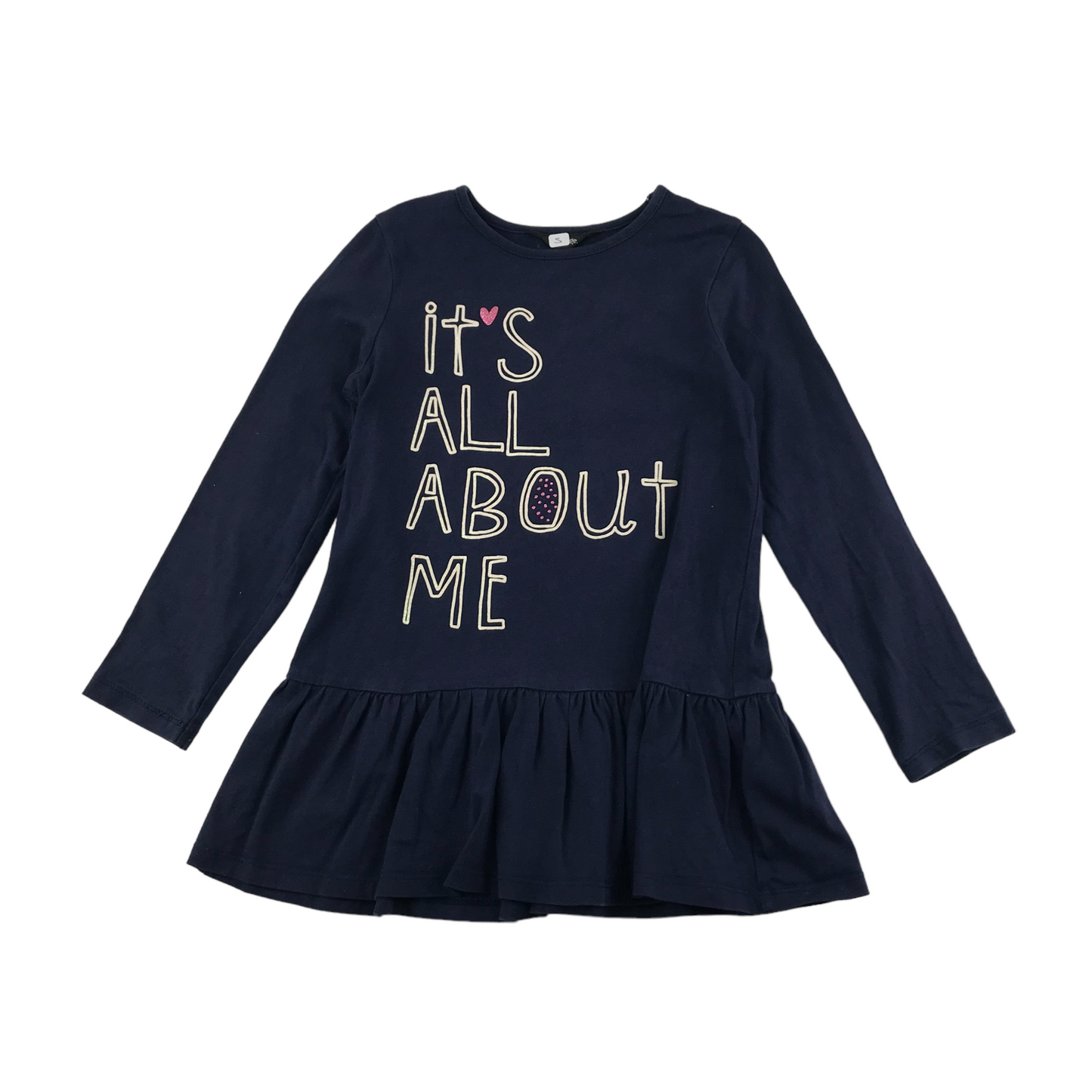 George Dress Age 5 Navy Text Graphic