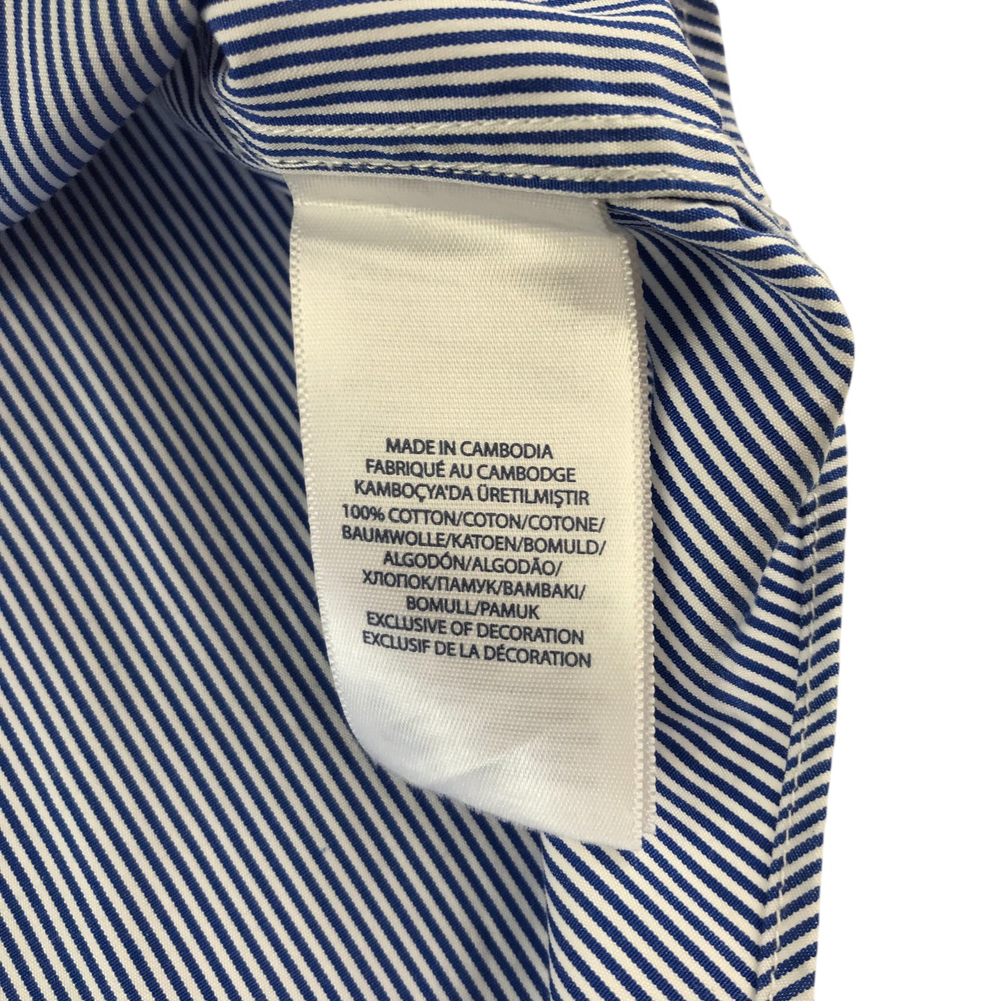 Ralph Lauren shirt 10-12 years blue and white stripy button cotton