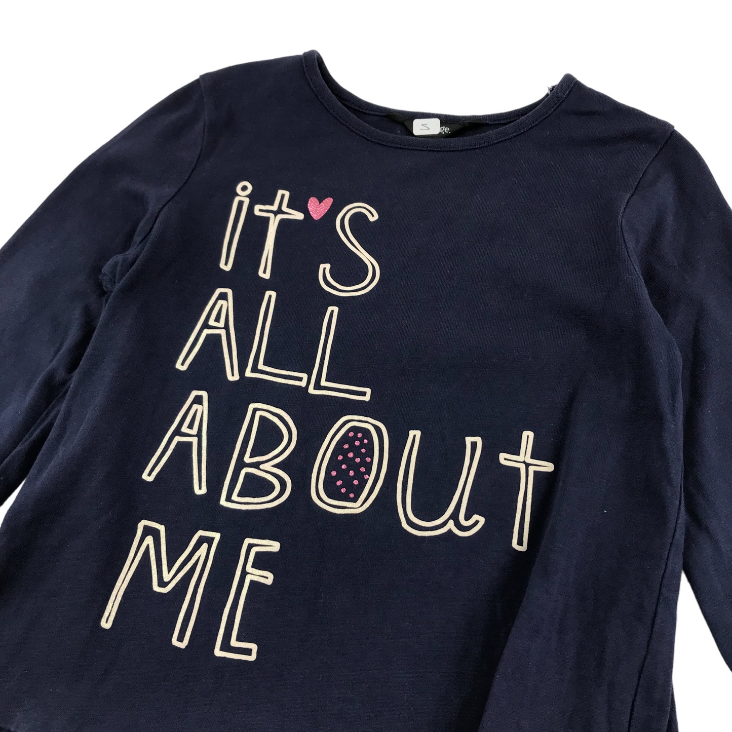 George Dress Age 5 Navy Text Graphic