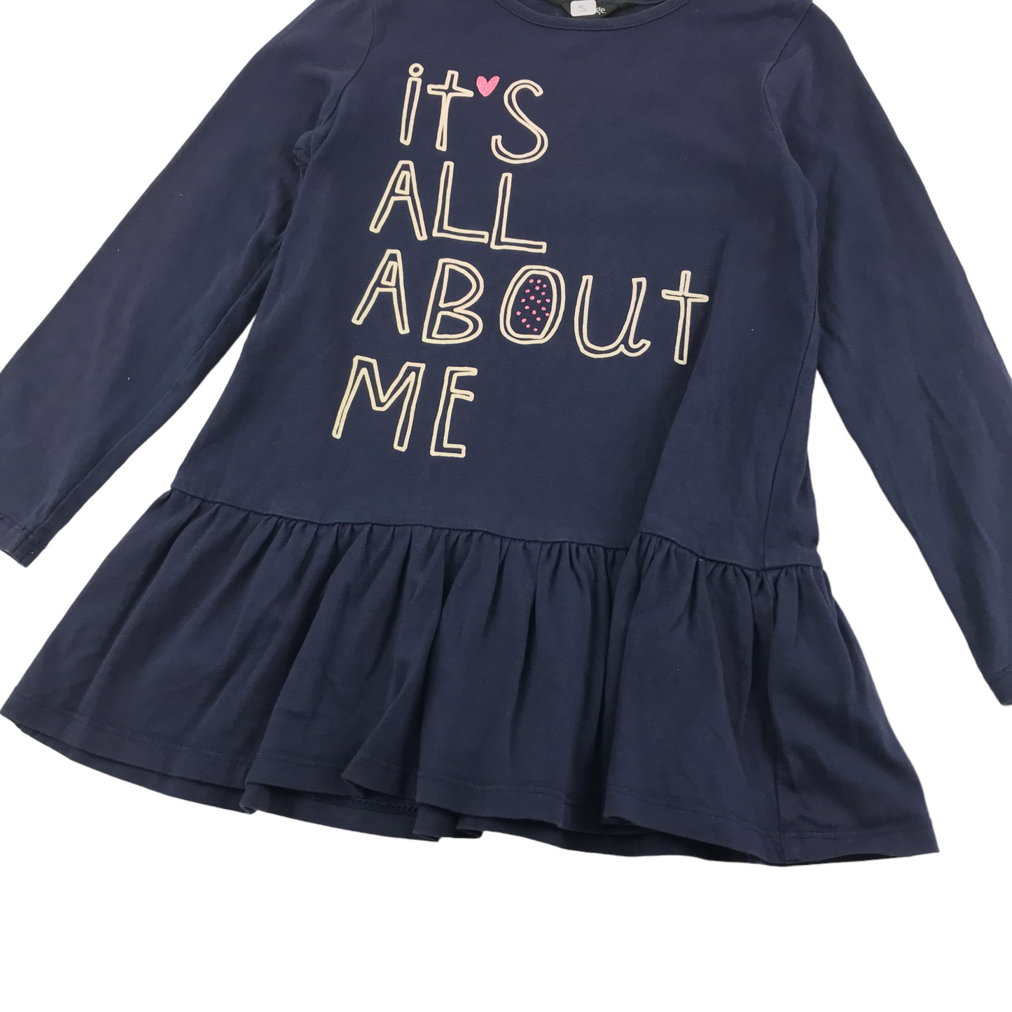 George Dress Age 5 Navy Text Graphic