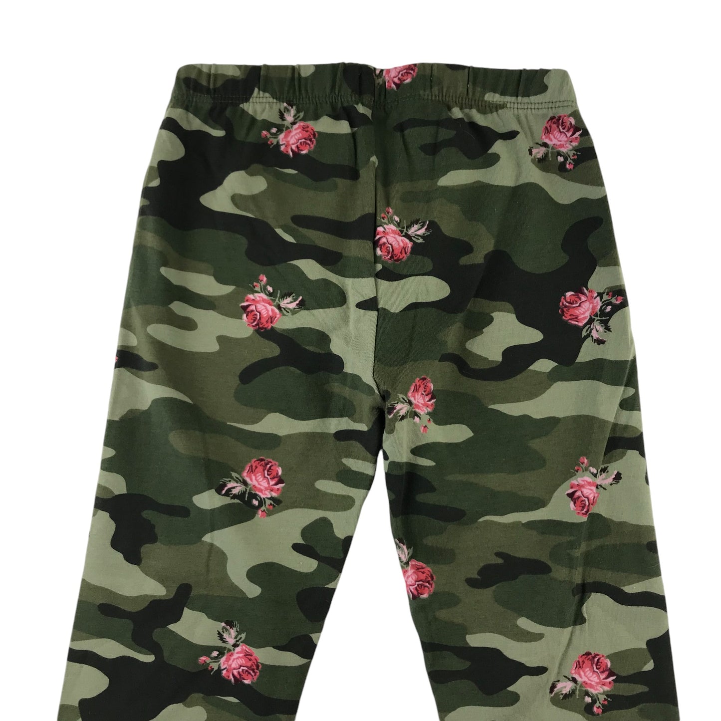 GAP leggings 6-7 years khaki camouflage floral pattern cotton blend