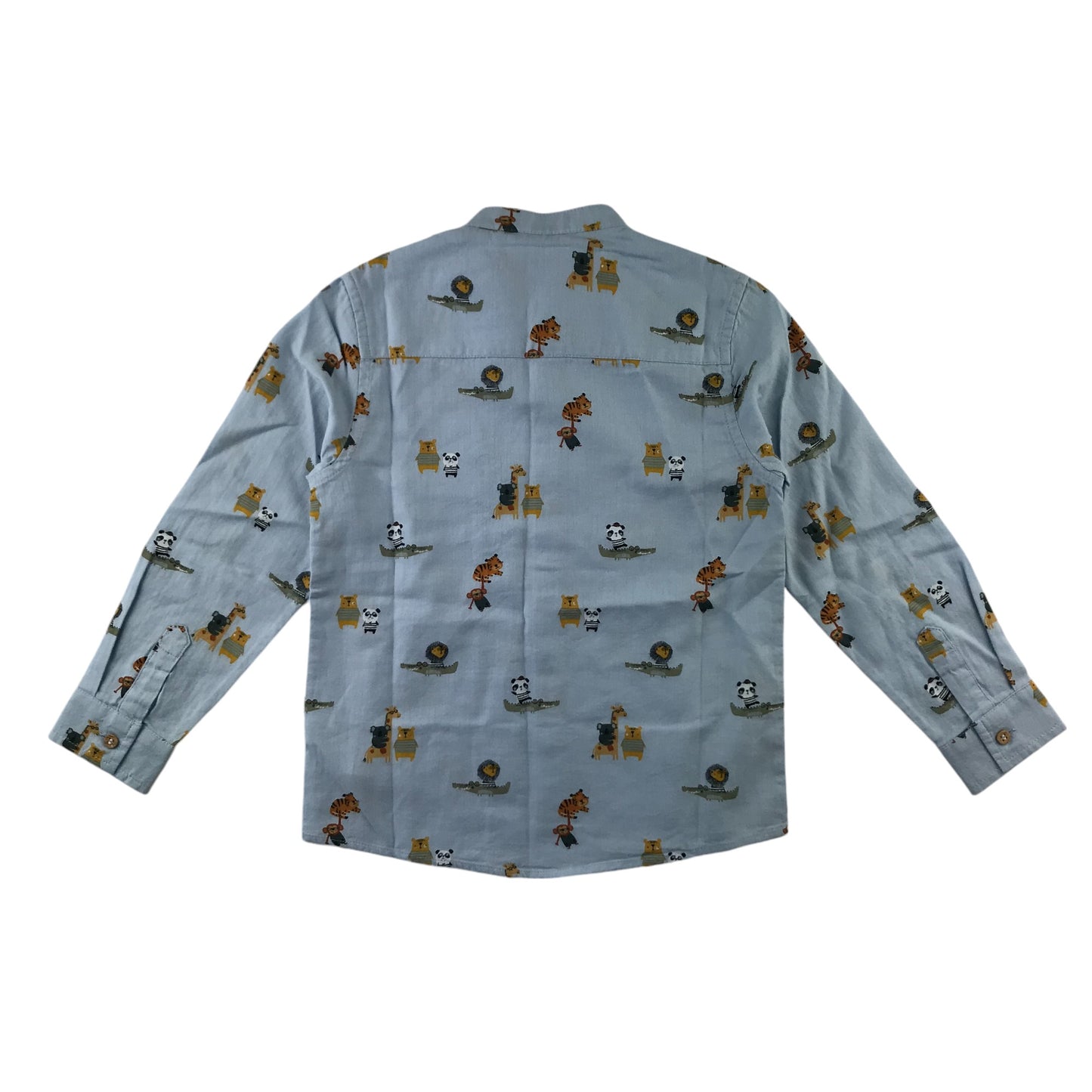 Next shirt 5-6 years light blue animal print button up cotton