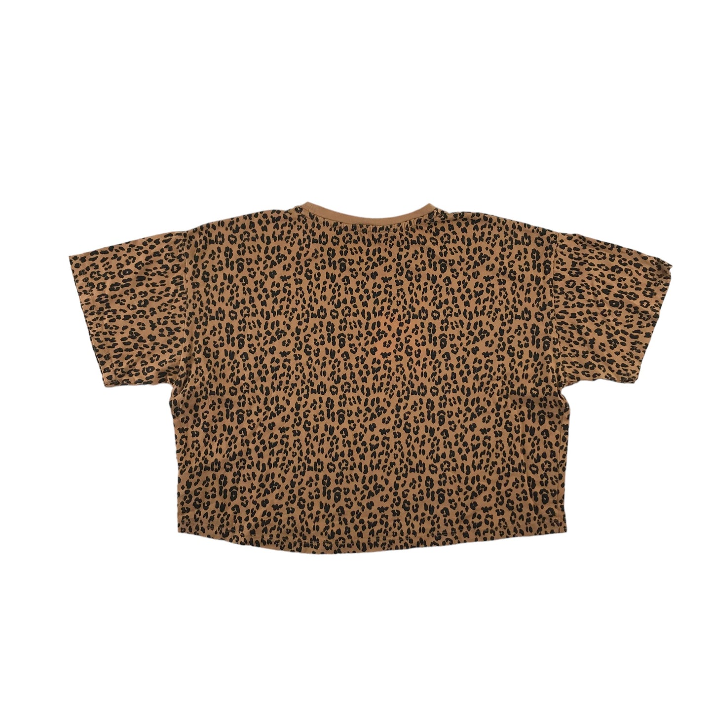 George t-shirt 12-13 years brown leopard print pattern crop top cotton