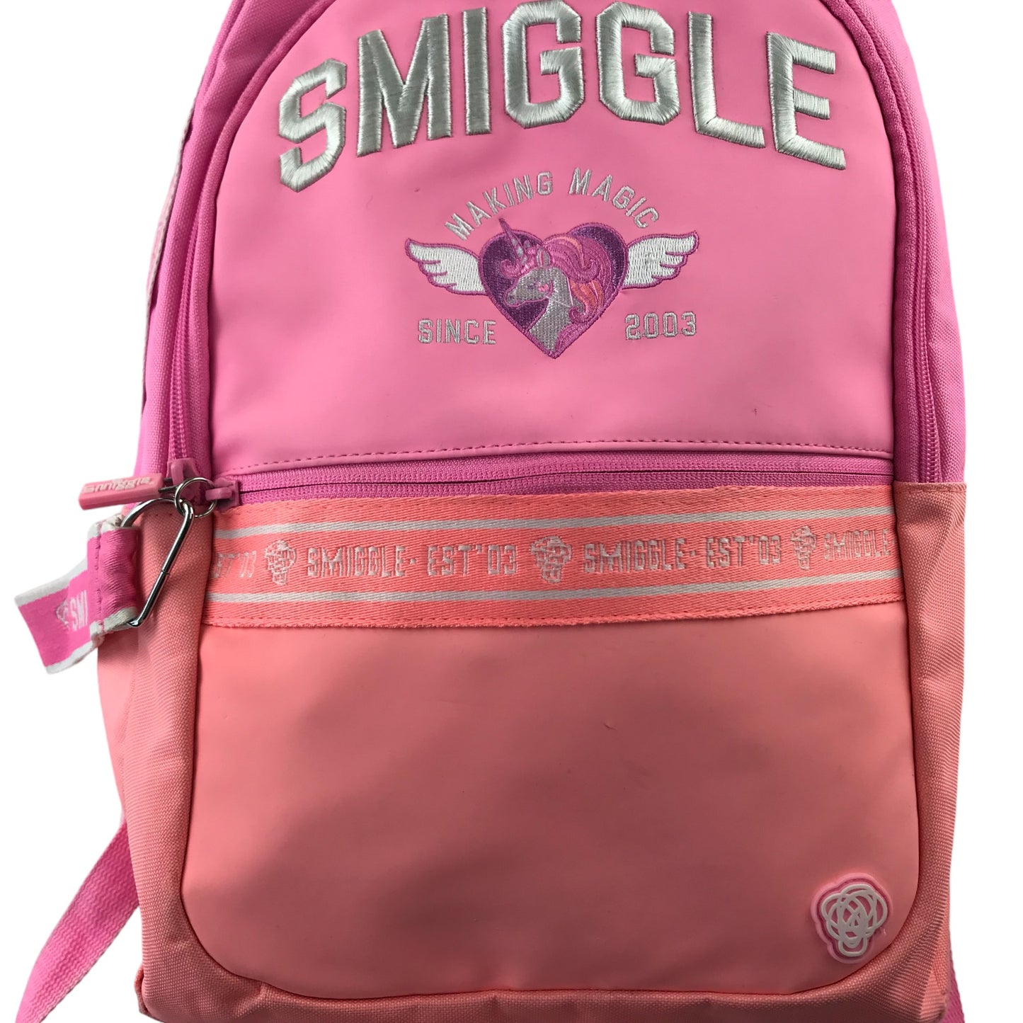 Smiggle School Bag Pink Love Heart Unicorn