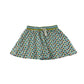 Boden skort 8-9 years green floral print design with stripy waistband cotton