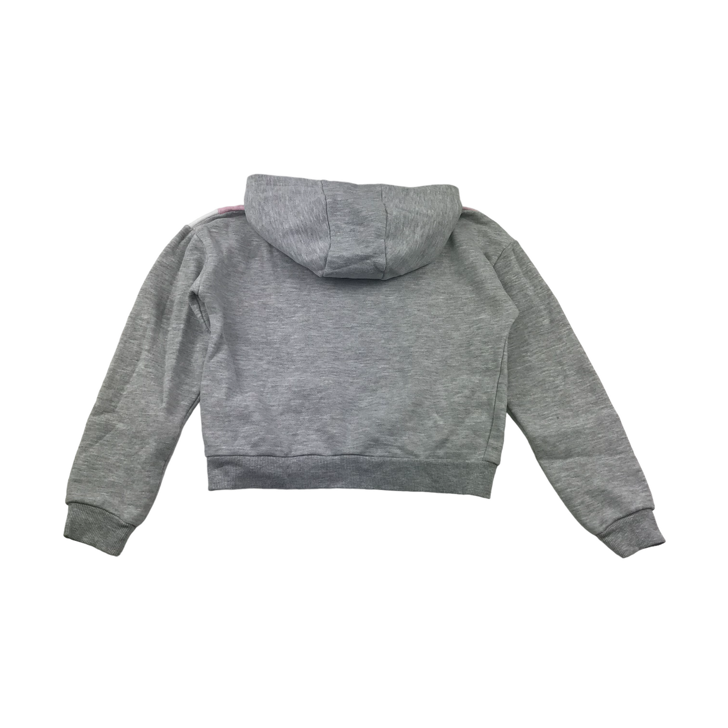 Primark Grey and Light Pink Cropped Hoodie Age 9