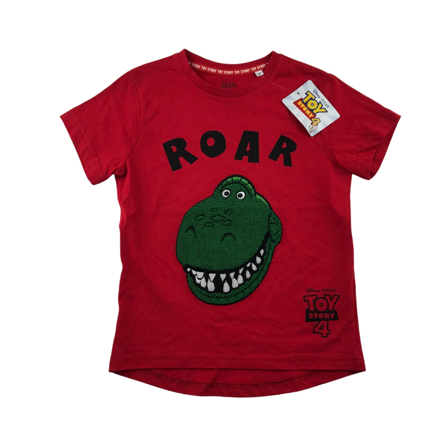 Primark t-shirt 5-6 years red Toy Story T-rex print short sleeve cotton