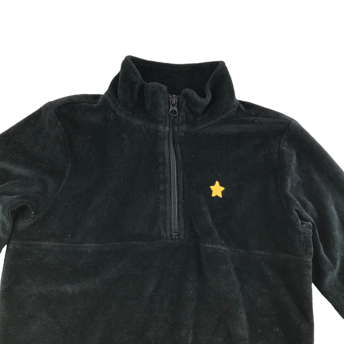 F&F Fleece Age 6 Black Plain with Star Detail Pullover