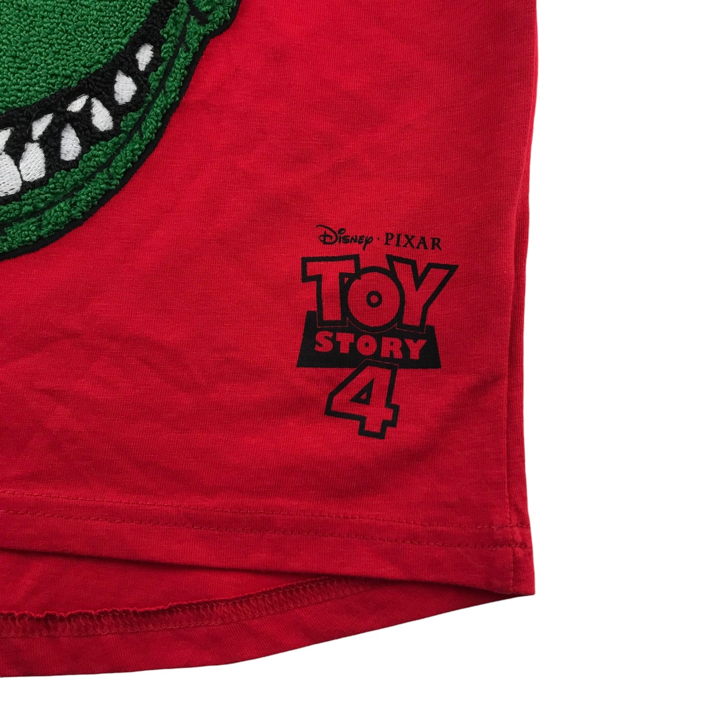 Primark t-shirt 5-6 years red Toy Story T-rex print short sleeve cotton