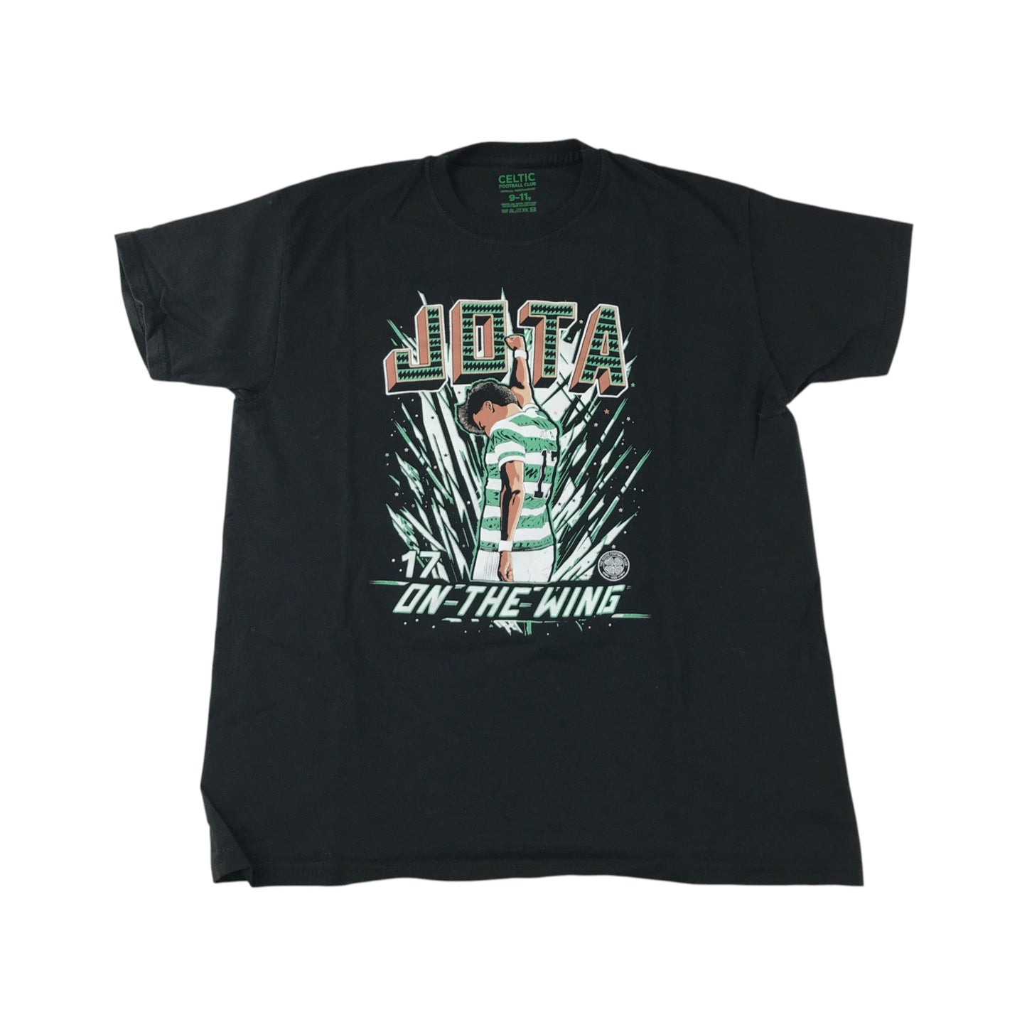 Celtic Store t-shirt 9-10 years black Jota player graphic design print cotton