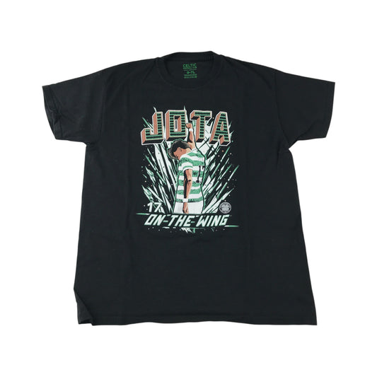 Celtic Store t-shirt 9-10 years black Jota player graphic design print cotton