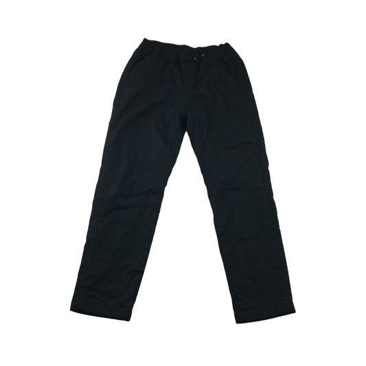 Uniqlo Trousers Black Fleece Lined Chino Pull Up Style