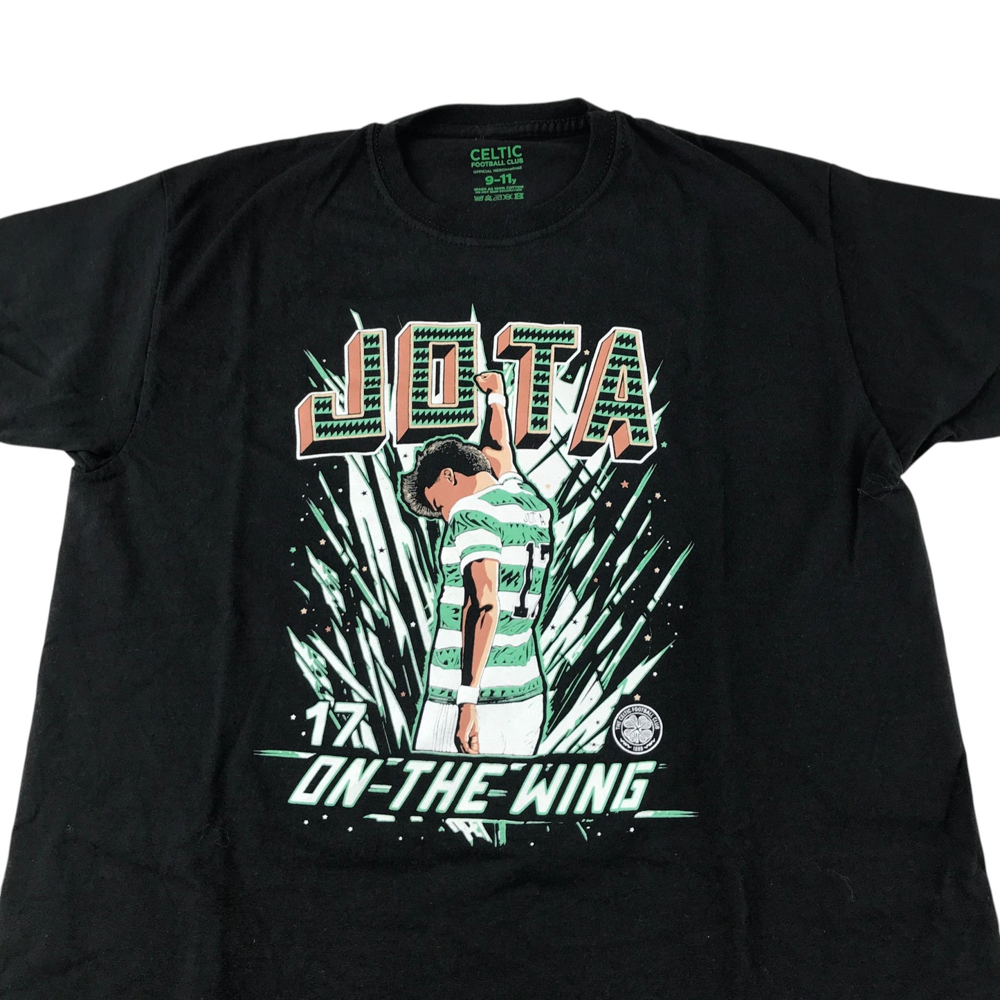 Celtic Store t-shirt 9-10 years black Jota player graphic design print cotton