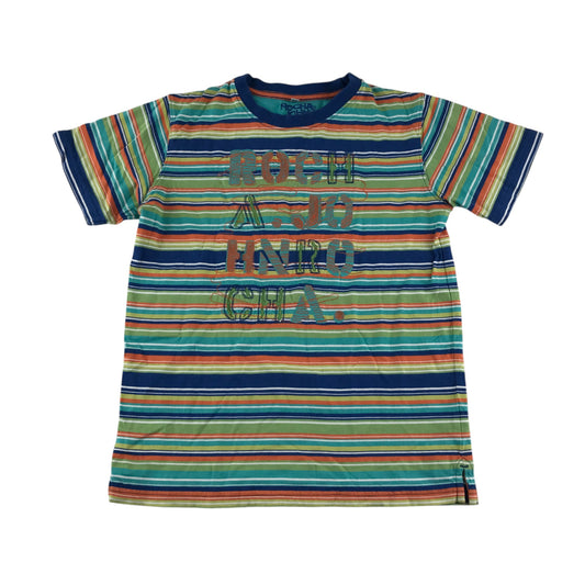 Debenhams t-shirt 11-12 years multicolour stripy with Rocha John Rocha text graphic cotton