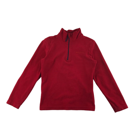 Mountain Warehouse Fleece Age 7 Red Plain Half Zipper Pullover