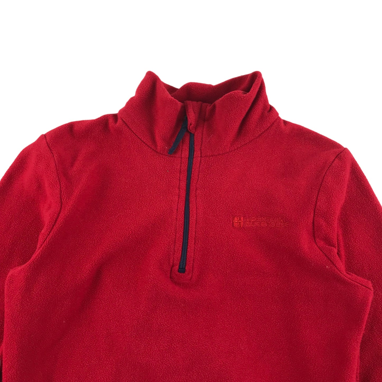 Mountain Warehouse Fleece Age 7 Red Plain Half Zipper Pullover