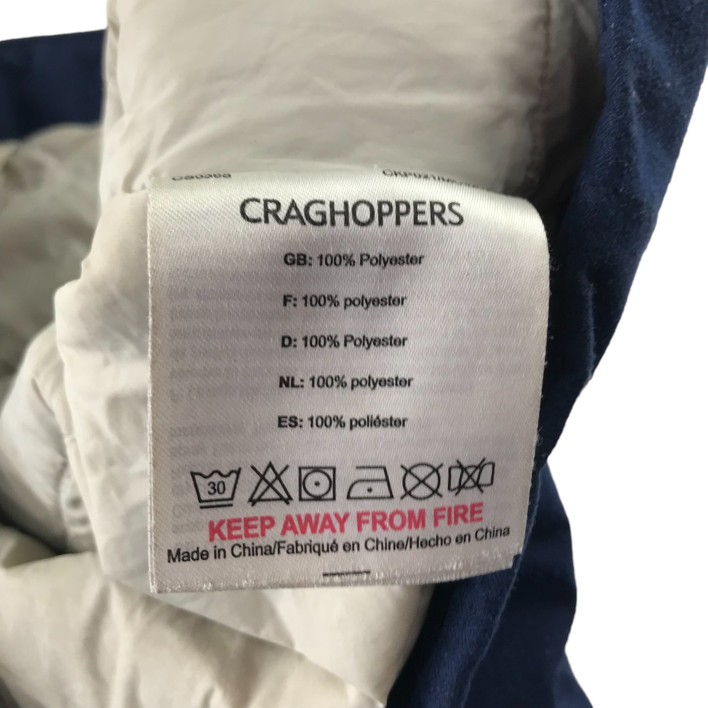 Craghoppers jacket 5-6 years navy shower and windproof breathable big pockets fleece lining