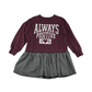 F&F Dress Age 4 Burgundy Jersey and Checked Skirt