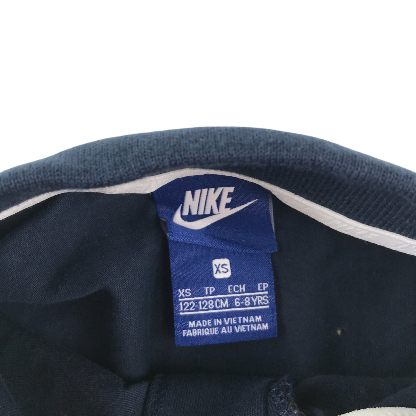 Nike polo shirt 7-8 years navy with embroidered white logo short sleeve cotton