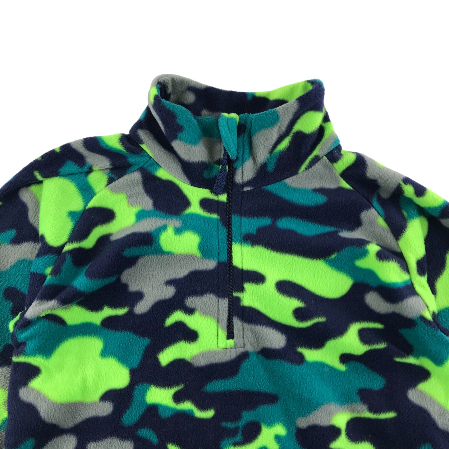 Mountain Warehouse Fleece Age 7 Neon Navy Turquoise Camo Pattern