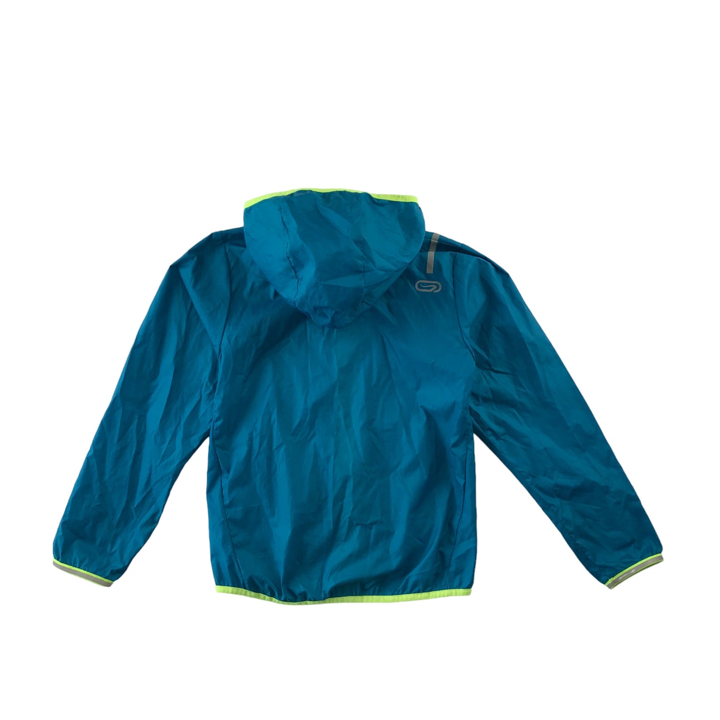 Decathlon Kalenji light jacket 6 years turquoise with neon yellow full zipper