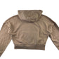 New Look hoodie 14-15 years dark beige brown cropped with full zipper