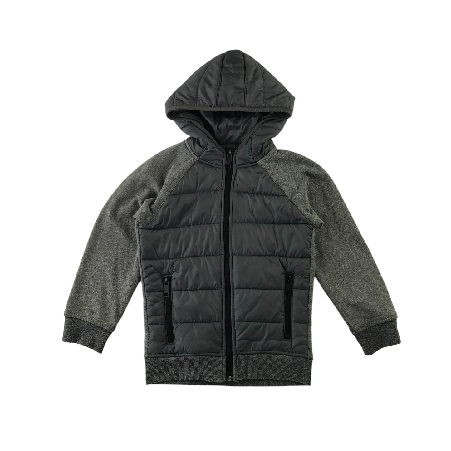 Matalan light jacket 7 years grey lightly padded body and hood