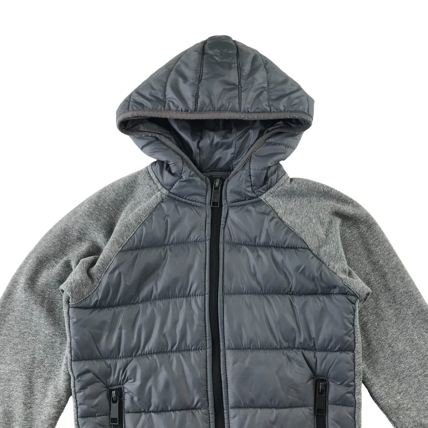 Matalan light jacket 7 years grey lightly padded body and hood