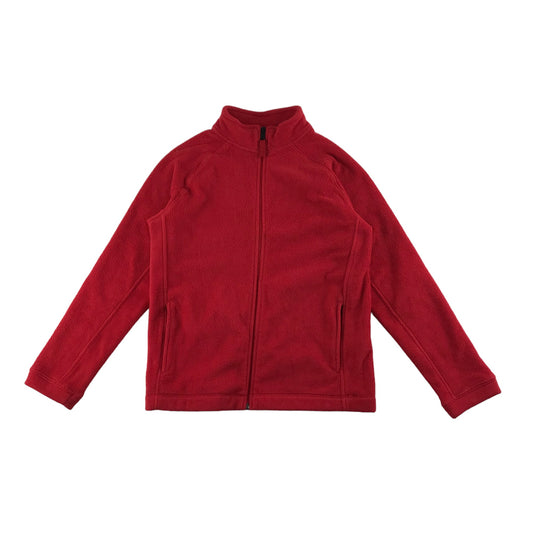 M&S Fleece Red Plain Full Zipper